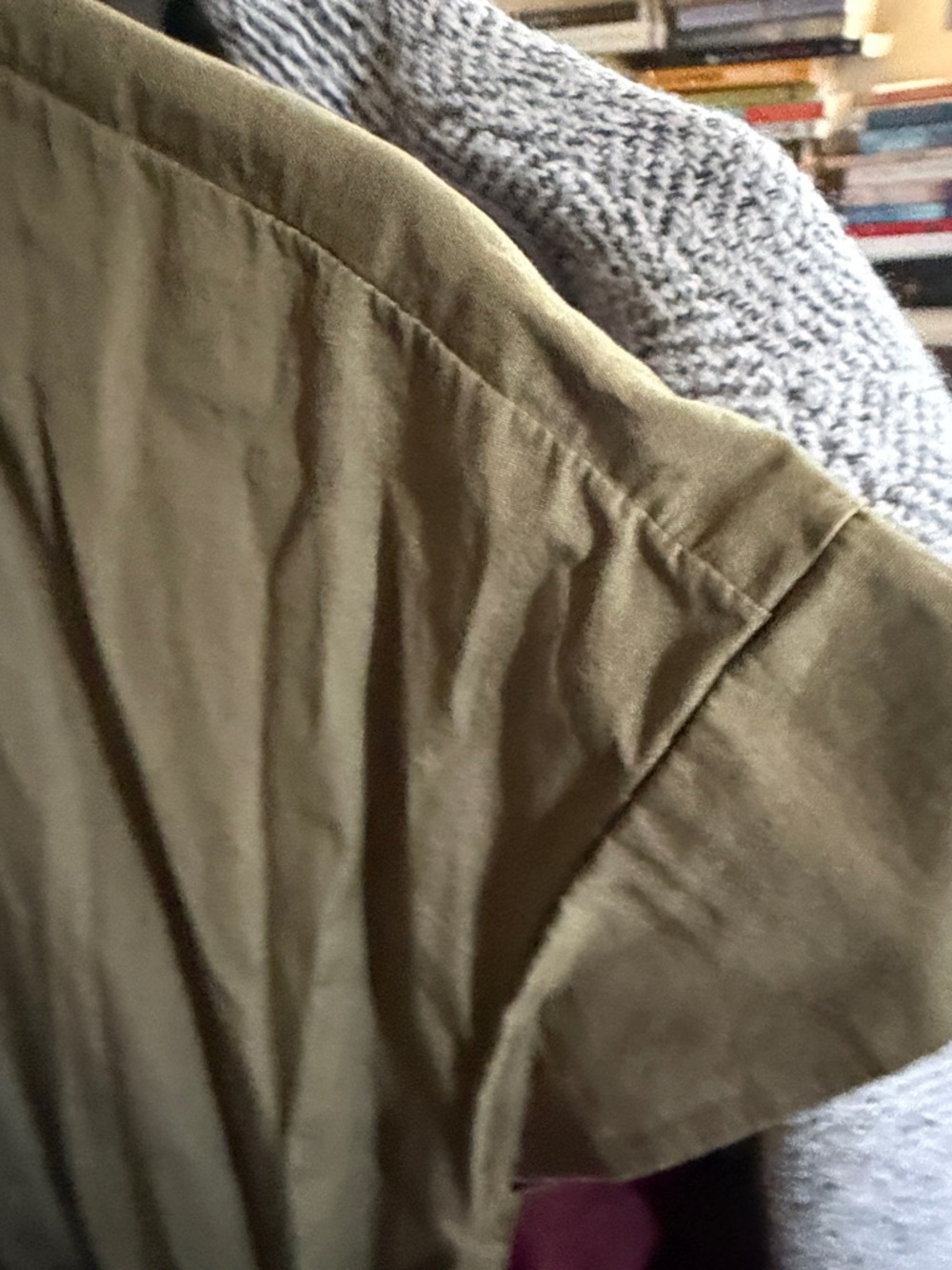 Nordstrom Olive Green Button-Front Shirt Dress - Picture 6 of 6
